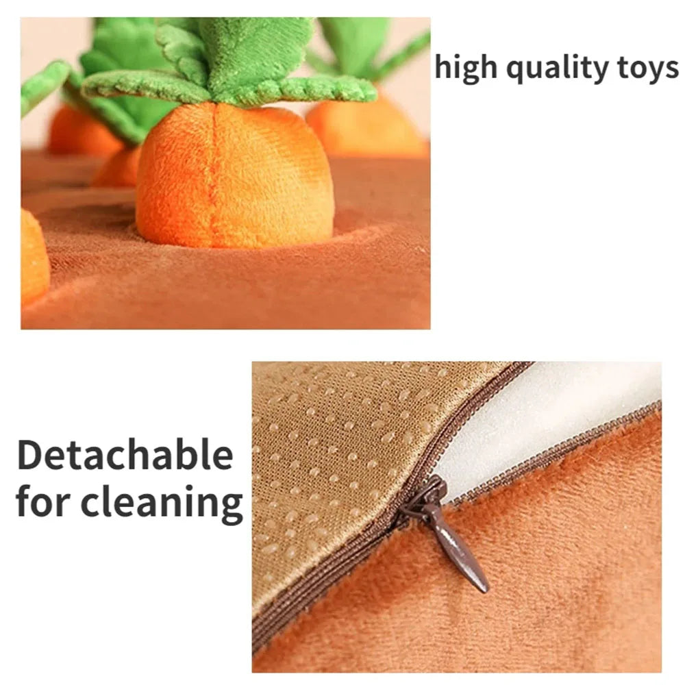 12 Plush Carrots Enrichment Dog Puzzle Toys Hide and Seek Carrot Farm Dog Toys Carrot Patch Dog Snuffle Toy for Puppy Large Dogs