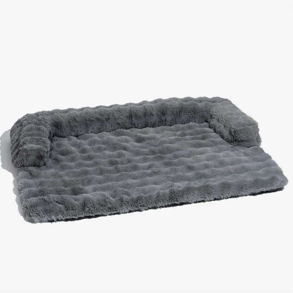 Fluffy Plush Dog Bed Soft Plush Dog Pad, Sofa Couch Pet Furniture Protector Cover, Washable, Blanket Cushion Dog Kennel