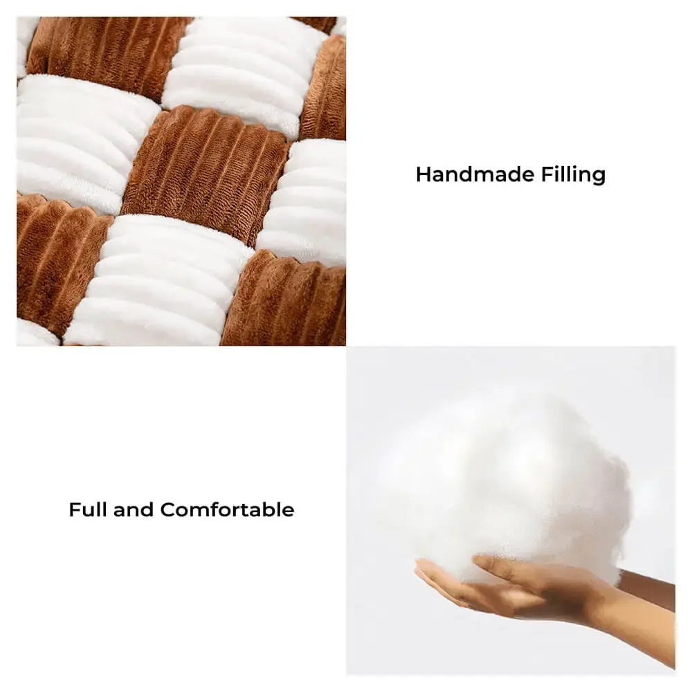 Handmade Plush Square Orthopedic Support with Pillow Large and Small Dog Beds Warm and Soft Dog Comfort Pads Pet Mattresses