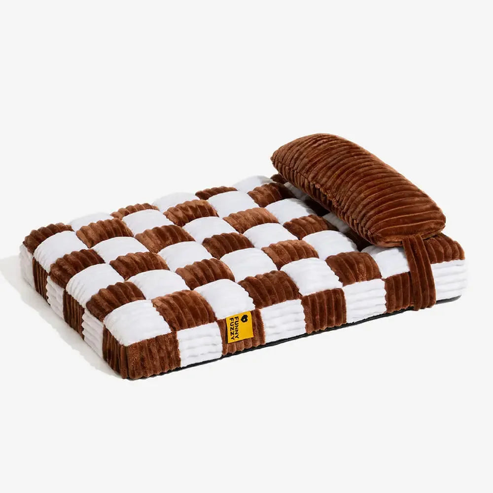 Handmade Plush Square Orthopedic Support with Pillow Large and Small Dog Beds Warm and Soft Dog Comfort Pads Pet Mattresses